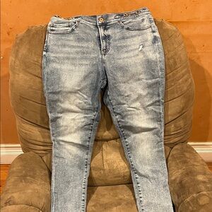 Express Women's Faded Denim Skinny Jeans